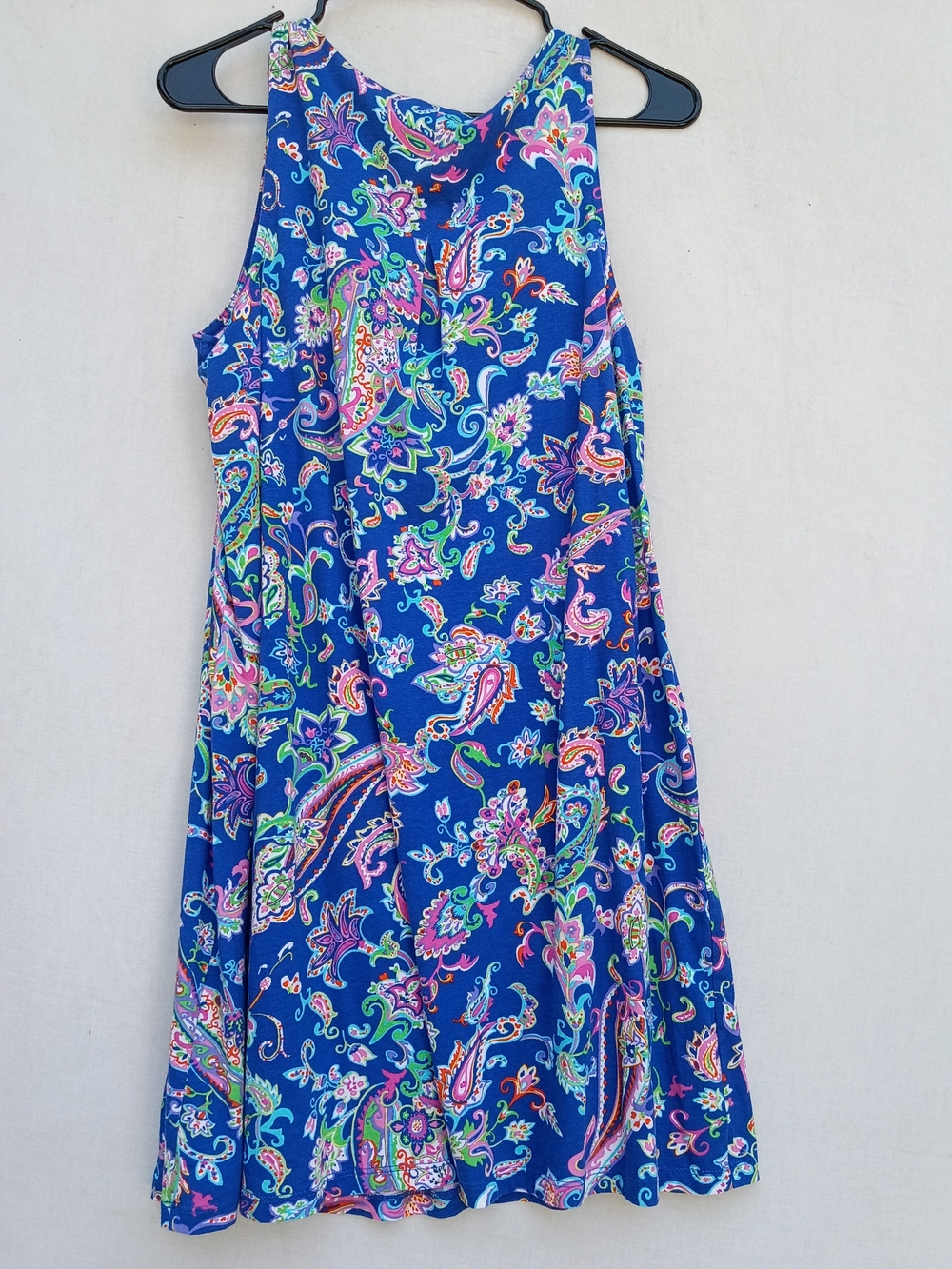 Lauren Ralph Lauren Royal Blue Paisley Midi Dress with Pink & Green Accents - Picture 3 of 8